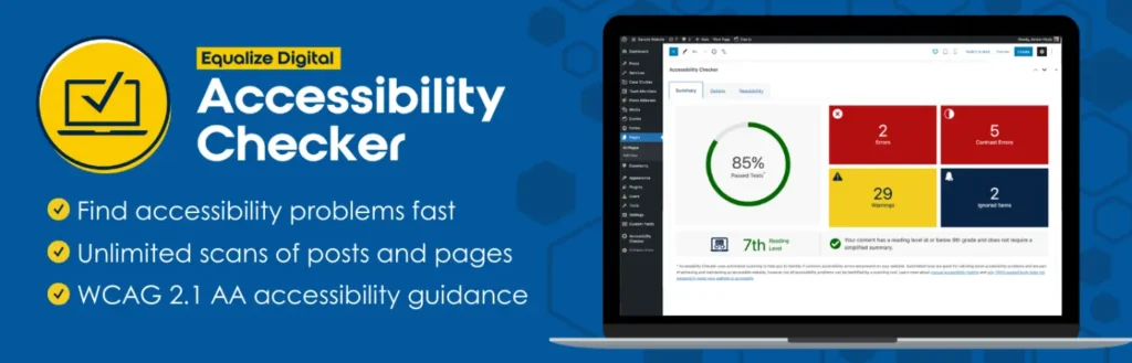 Screenshot von Accessbility Checker Plugin